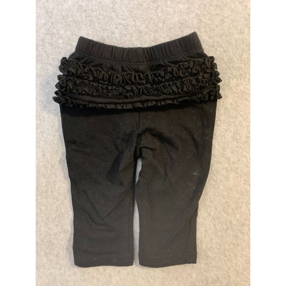 Old Navy Baby Infant Girls Size 3 6 months Pull On Pants Ruffle Bottom Black - Picture 3 of 3